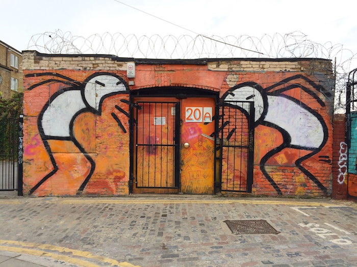 A gate is painted to Streetart in London