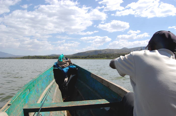 Fischer auf dem Lake Naivasha in Kenia